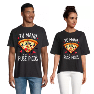 Oversize unisex marškinėliai poroms Tu mano pusė picos