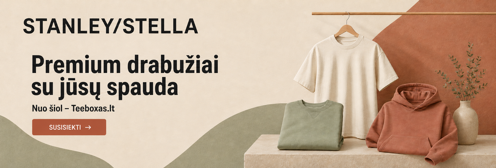Stanley Stella Premium drabužiai su spauda