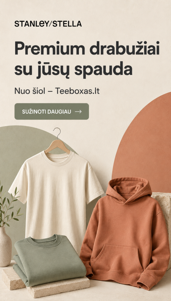 Stanley Stella Premium drabužiai su spauda
